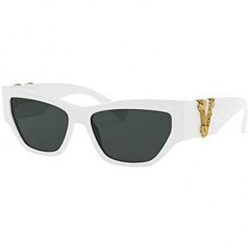 Versace Women's 0VE4383 Sunglasses, White/Grey, 56/15/140