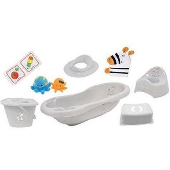 Bieco 11000008 Baby Set de baño Zebra, 8 piezas