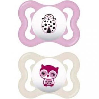 MAM Chupete Supreme 2-6 meses, Silicona, Escudo con Orificios extra grandes para Pieles Sensibles, 2 Uds, Caja Autoesterilizadora