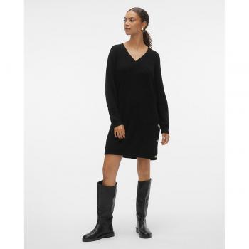Vero Moda - Vestido corto de punto con diseño ajustado, tejido suave y elástico, escote redondo, mangas cortas y longitud por encima de la rodilla
