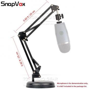 Soporte de escritorio con base redonda y brazo de tijera para micrófono USB YETI NANO