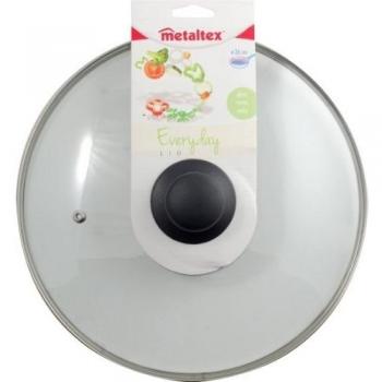 Metaltex Everyday - Tapadera de vidrio, con pomo, 26 cm
