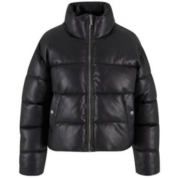 Karl Kani Women's Black Crop Down Puffer Jacket
