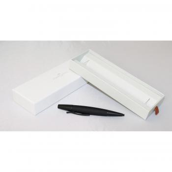 Faber Castell 138556 - Portaminas E-motion con cuerpo en resina de color blanco, guilloqueada con el diseño romboidal Rhombus, mina de 1,4 mm, graduación B