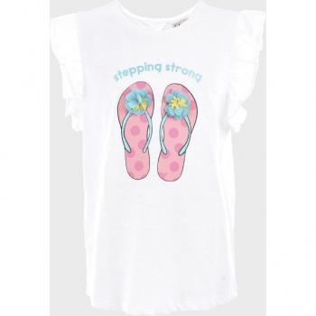 Camiseta de bebé niña de manga corta con dibujo frontal