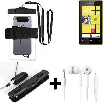 Estuche estanco al agua con entrada de auriculares para Nokia Lumia 520 + auricular incluido, transparente | Trotar bolsa de playa al aire libre caja brazalete del teléfono caso de cáscara bajo playa - K-S_Trade