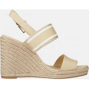 Sandalias Tommy Hilfiger Webbing High Wedge Beige Mujer