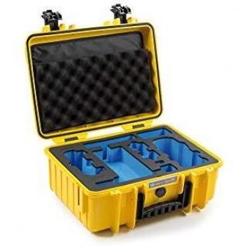 B&W International Type 4000 Yellow Outdoor Case with Custom DJI Mavic Air 2/Air 2S Drone Insert, Polypropylene (PP), IP67 Waterproof Certification