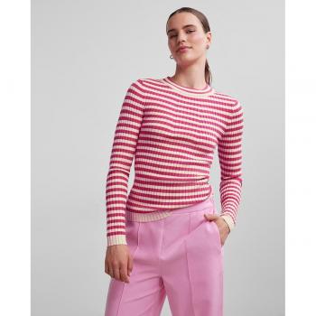 Jersey básico de punto de mujer con manga larga y cuello redondo - Pieces