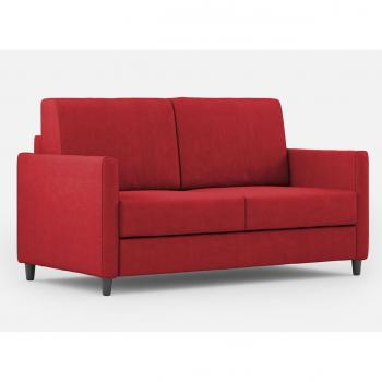 Sofá moderno recto italiano de tela roja Korane - 3 tamaños disponibles (138 cm)