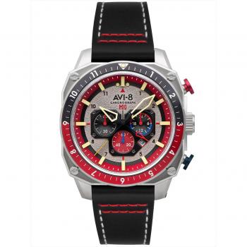 AVI-8 Hawker Hunter Atlas Dual Time Chronograph Hazard Red Quartz AV-4100-03 Men's Watch
