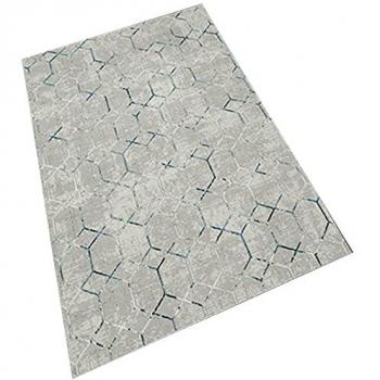 Alfombra de Poliéster Estampada Multicolor Hexagonal 80x120cm Lavable a Máquina