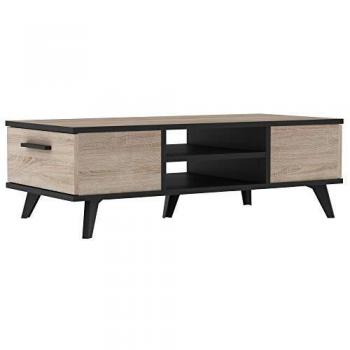 Mesa de centro Salón Wayne Roble y Negro 107x35x50 cm