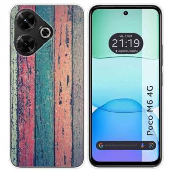 Funda Silicona para Xiaomi Poco M6 4G diseño Madera 10 Dibujos