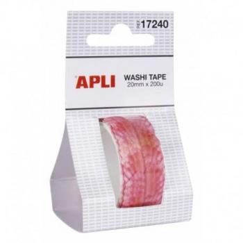 Cinta Decorativa Washi Tape de Pétalos Rosados - 20mm x 2m - Ideal para Manualidades y Decoración - Alta Calidad