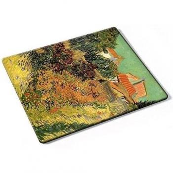Van Gogh - Garden Behind A House, Designer Almohadilla del Ratón Mouse Mouse Pad con Diseño Colorido. Auténtica Alfombrilla de 250 x 190 mm. Tamaño Ideal de Media para el Uso Diario.