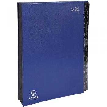 Clasificador Ordonator Â® lomo extensible pestañas impresas, tamaño 25x33 cm para A4, carpeta de escritorio EXACOMPTA DIN A4, 1-31, 32 compartimentos, color rojo