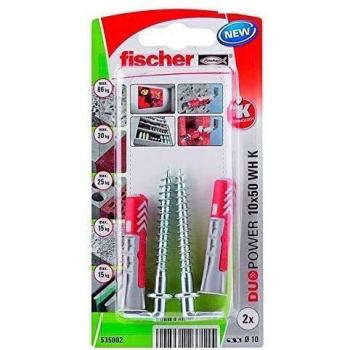 Fischer DUOPOWER 10x50 WH K Blister con tacos universales de nylon y alcayata
