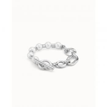 UNO de 50 Pearl & Match Bracelet - Sterling Silver Plated with Links and Pearls