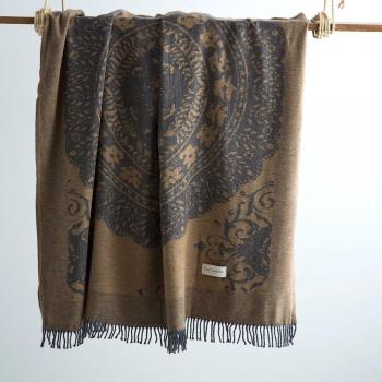 Manta decorativa Guy Laroche Plaid Rosiers ocre 130x170 cm