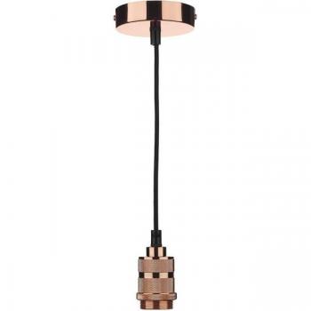 Lámpara colgante diseño simple cobre pulido 1 bombilla E27 19cm