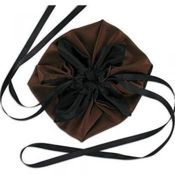 SiaLinda - Cartera de mano con asa de Satén para mujer, color marrón, talla Pompadour Tasche Kypria, kupfer braun / schwarz