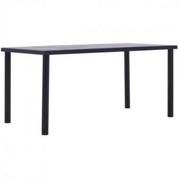 Mesa de comedor Día y Noche de MDF negro y gris hormigón 160x80x75 cm