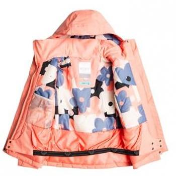 Chaqueta con capucha Roxy Galaxy naranja intenso infantil - 16, Chaqueta de esquí para niños, color Peach Pink, estándar para niñas