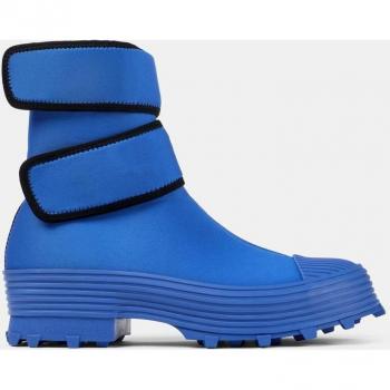Camperlab Unisex Blue Ankle Boots with Velcro Closure, Size 40