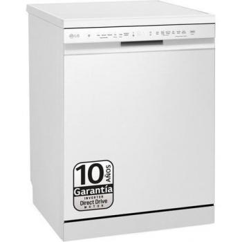 Lavavajillas LG QuadWashTM DF243FW, Capacidad 14 Cubiertos, Blanco, 60 cm