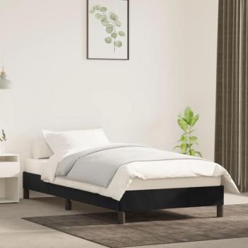 Bañador negro 90x200 cm en terciopelo con estructura de cama de terciopelo negra 90x200 cm Vidaxl Negro