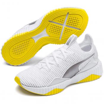 Puma Defy TZ Wn's, Zapatillas de Deporte Mujer, Verde White-Blazing Yellow, 37.5 EU