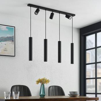 Lámpara colgante moderna Lindby Sanad en negro, 7 luces GU10, hecha de metal, ideal para salón y comedor