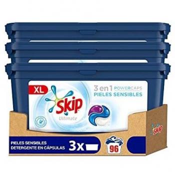 Skip Ultimate Detergente Capsulas 3en1 Pieles Sensibles 32lav -Pack de 3