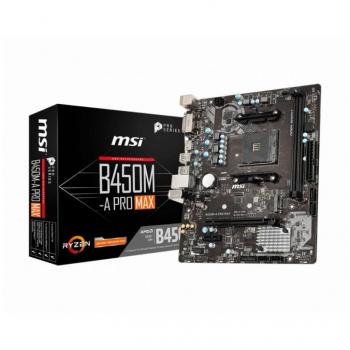 Placa base MSI B450M-A PRO MAX II con soporte para procesadores AMD Ryzen de 3ra generación, DDR4 4133 MHz, formato Micro ATX
