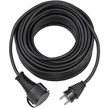 Brennenstuhl cable de extensión con los enchufes macho y hembra de tipo F y conecte 25m, negro