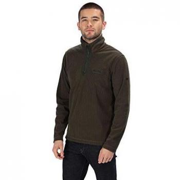 Regatta Elgrid Half-Zip Stripe Fleece Forro Polar, Hombre, Verde Oscuro, XXXL