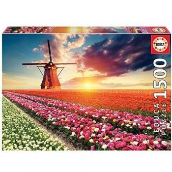 Educa - Paisaje de Tulipanes Puzzle, 1500 Piezas, Multicolor
