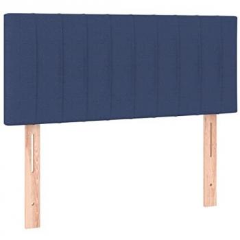 Cabecero con LED de tela azul 90x5x78/88 cm