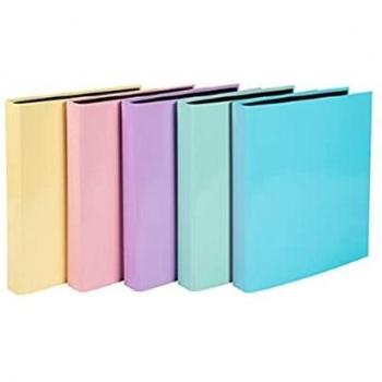 CARPETA DE 4 ANILLAS DE 40MM COLOR MALVA PASTEL CON BRILLO