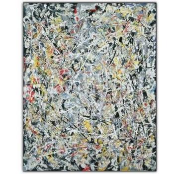 Panel Decorativo de Arte Moderno POLLOCK con Luz Blanca 60x75 cm, Listo para Colgar