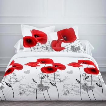 CDaffaires Written Poppy - Juego de cama, incluye funda de edredón