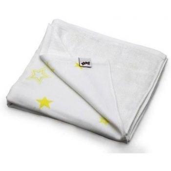 XKKO 8720110018 - Manta de Viscosa de bambú con Estrellas de Color Amarillo, 130 x 60 cm