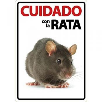 MAGNET & STEEL Señal A5 'Cuidado con la Rata', 14.8 x 21 cm, Varios