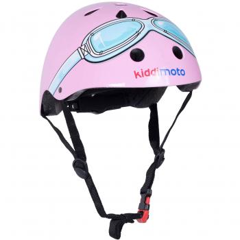 KIDDIMOTO Casco Bicicleta Completamente Ajustabl - Bici Casco para Infantil y Niños para Patinete, Ciclismo, Scooter, Bicicleta de Equilibrio y Monopatin - Gafas Rosadas - M