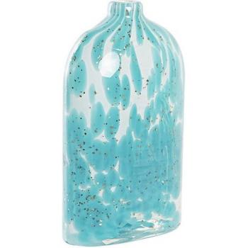 Jarrón de cristal DKD Home Decor azul mediterráneo 12 x 7,5 x 21,5 cm
