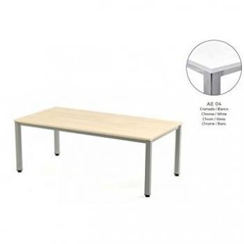 MESA EXECUTIVE DE ROCADA 200X100 CM COLOR CROMADO/BLANCO