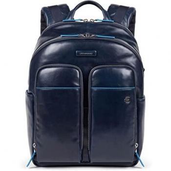 Piquadro Blue Square Revamp RFID Leather Medium Laptop Backpack 14