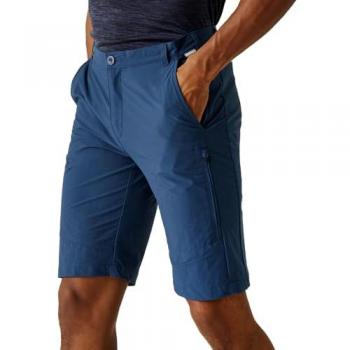 Pantalones Cortos Largos Highton para Hombre, Resistentes al Agua y con Estiramiento Activo, Color Azul, Talla 34