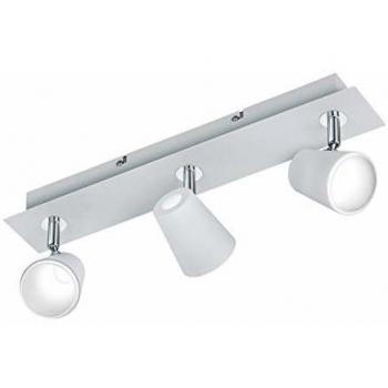 Barra LED Narcos 3 Focos Orientables Blanca con Difusor Conico, 45 cm